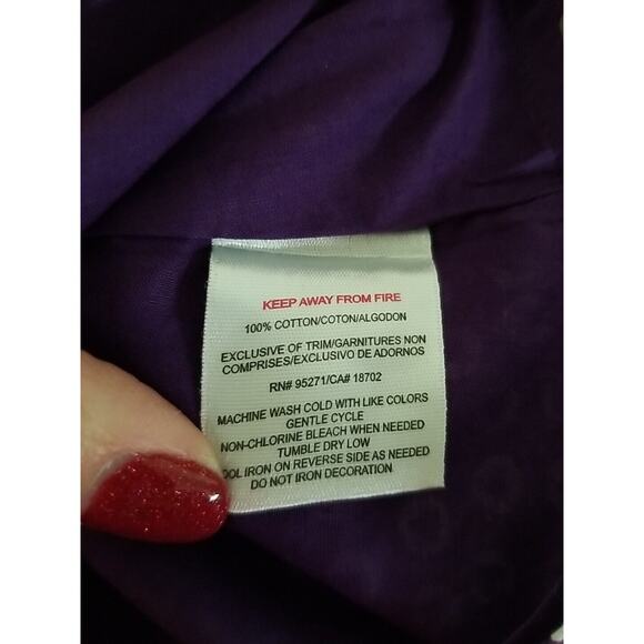 Juicy Couture Infant Girls Long Sleeve Dress 12/18 Months Purple White Hearts - Picture 7 of 8